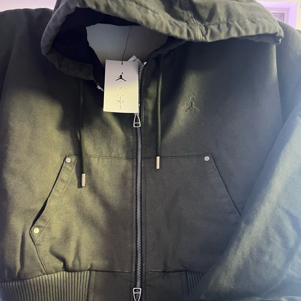 NWT Jordan x Travis Scott Cactus Jack Canvas Hooded Jacket Small $350 Retail